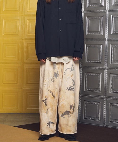 MAISON SPECIAL（メゾンスペシャル）の「《UNISEX》Trompe l'oeil Prime-wide Sweatpants/トロンプルイユプライムワイドスウェットパンツ【MAISON SPECIAL/メゾンスペシャル】（スウェットパンツ・メンズ・ブラック/アイボリー・2/1/0）」の9枚目の写真