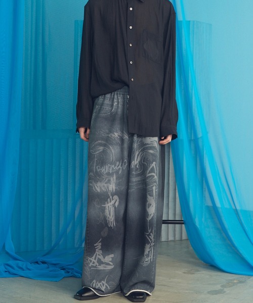 MAISON SPECIAL（メゾンスペシャル）の「《UNISEX》Trompe l'oeil Prime-wide Sweatpants/トロンプルイユプライムワイドスウェットパンツ【MAISON SPECIAL/メゾンスペシャル】（スウェットパンツ・メンズ・ブラック/アイボリー・2/1/0）」の12枚目の写真