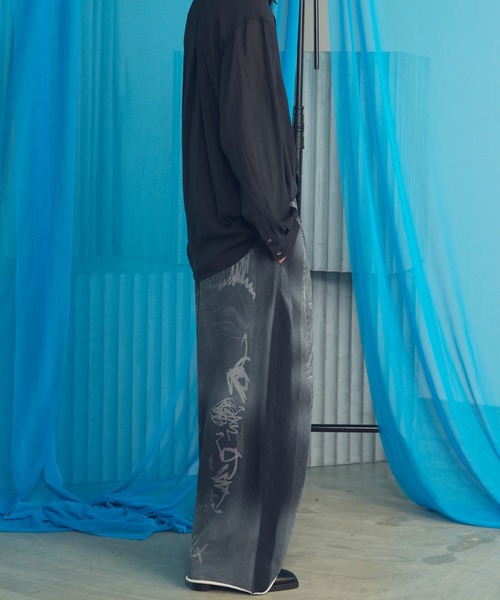 MAISON SPECIAL（メゾンスペシャル）の「《UNISEX》Trompe l'oeil Prime-wide Sweatpants/トロンプルイユプライムワイドスウェットパンツ【MAISON SPECIAL/メゾンスペシャル】（スウェットパンツ・メンズ・ブラック/アイボリー・2/1/0）」の13枚目の写真