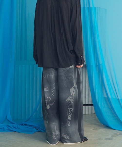 MAISON SPECIAL（メゾンスペシャル）の「《UNISEX》Trompe l'oeil Prime-wide Sweatpants/トロンプルイユプライムワイドスウェットパンツ【MAISON SPECIAL/メゾンスペシャル】（スウェットパンツ・メンズ・ブラック/アイボリー・2/1/0）」の14枚目の写真