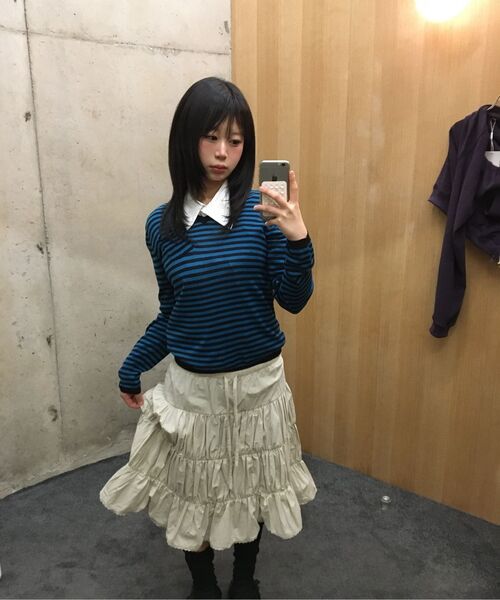 PARTIMENTO WOMEN（パルティメントウィメン）の「PWC レーストリムティアードミディスカート_ベージュ（スカート・レディース・その他・SMALL/MEDIUM/LARGE）」の7枚目の写真