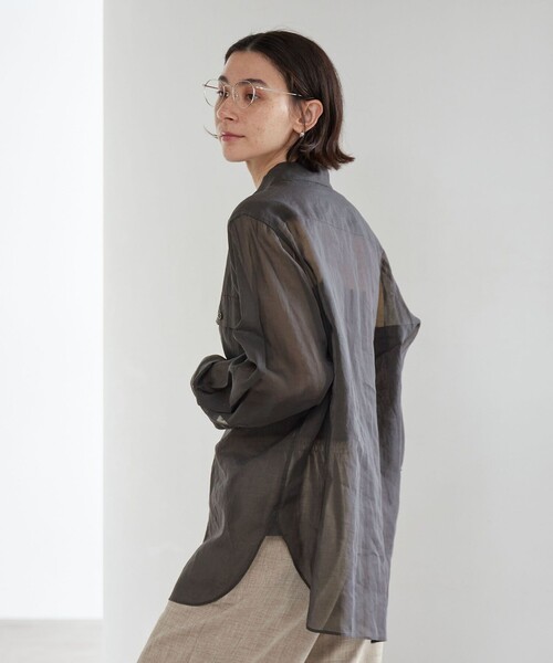 BEAUTY&YOUTH UNITED ARROWS(ビューティーアンドユースユナイテッドアローズ)の「コットン シアー ワーク シャツ(シャツ/ブラウス・レディース・ダークグレー/ライム/オフホワイト・FREE)」の20枚目の写真