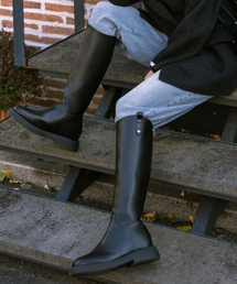 DIFFERSHOE（ディファーシュー）の「ローベンロングブーツ7.5CM[ブラック]（ブーツ）」