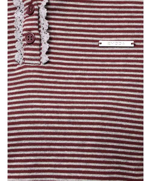 EMODA（エモダ）の「レースラインフーディトップス（Tシャツ/カットソー・レディース・グレー/レッド/ネイビー・FREE）」の6枚目の写真