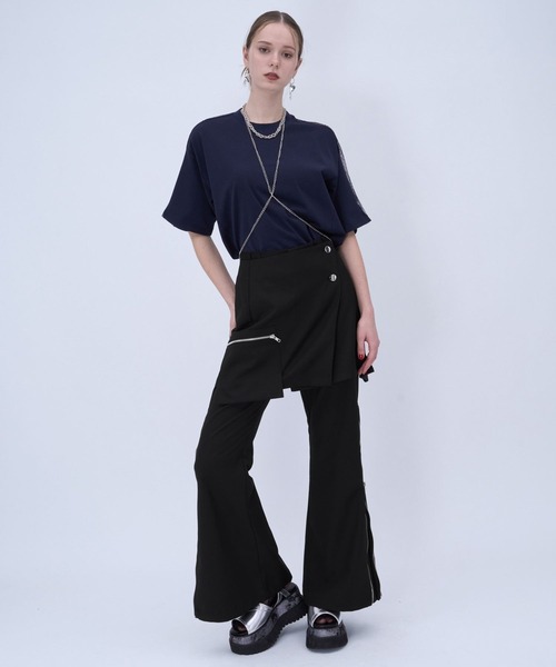 HARE（ハレ）の「ZIP2WAYミニスカツキフレアパンツ(HARE)（その他パンツ・レディース・グレー/ブラック・FREE）」の3枚目の写真