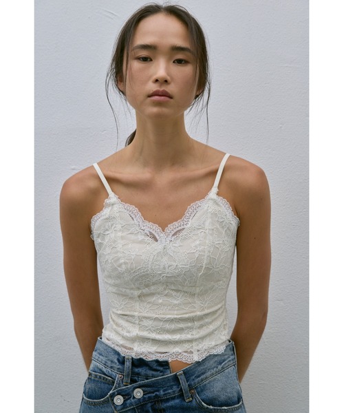 un/neu（アンノイ）の「レースフィットキャミソール（キャミソール・レディース・ホワイト/ブラック・FREE）」の7枚目の写真