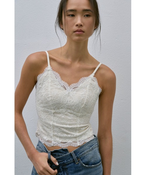 un/neu（アンノイ）の「レースフィットキャミソール（キャミソール・レディース・ホワイト/ブラック・FREE）」の3枚目の写真