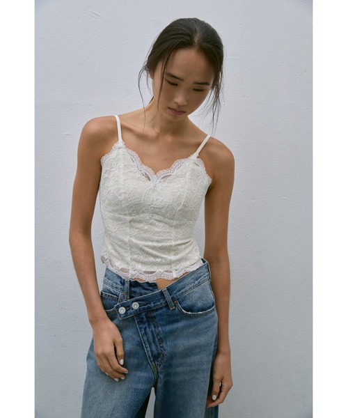 un/neu（アンノイ）の「レースフィットキャミソール（キャミソール・レディース・ホワイト/ブラック・FREE）」の6枚目の写真