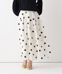 タグ付き 定価3.2万 アルアバイル 花柄 ドット プリーツスカート ロング 白 タグ付き 定価3.2万 アルアバイル 花柄 ドット プリーツスカート