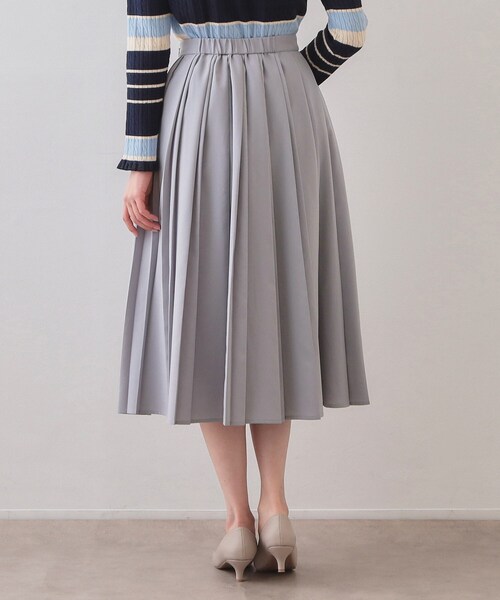 index（インデックス）の「ビット付きダブルプリーツスカート【洗濯機OK/イージーアイロン】（スカート・レディース・ブラック/ライトベージュ/ライトブルー・36/38/40/42）」の18枚目の写真