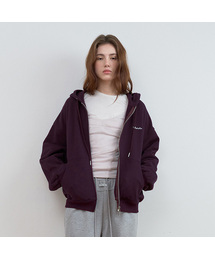 SIMPLE LOGO HOOD ZIP-UP VIOLET