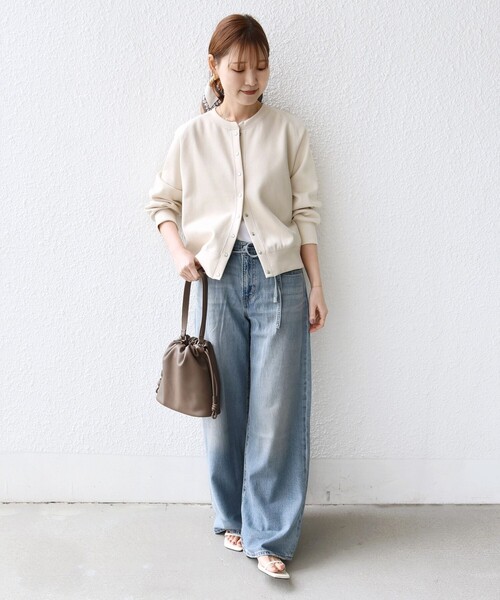 SHIPS(シップス)の「〈洗濯機可能〉コットン リブ スナップ ボタン カーディガン(カーディガン/ボレロ・レディース・ネイビー/ライトグリーン/オフホワイト・ONE SIZE)」の18枚目の写真