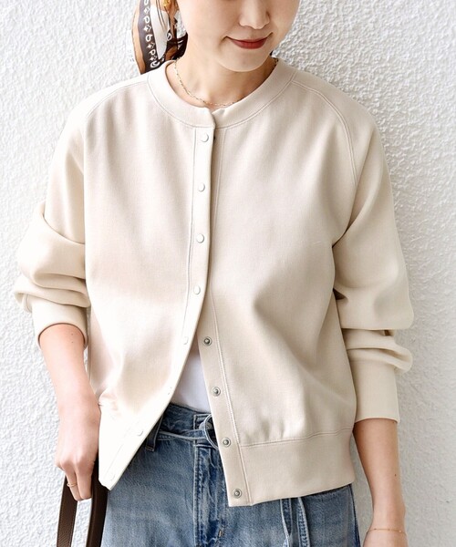 SHIPS(シップス)の「〈洗濯機可能〉コットン リブ スナップ ボタン カーディガン(カーディガン/ボレロ・レディース・ネイビー/ライトグリーン/オフホワイト・ONE SIZE)」の22枚目の写真