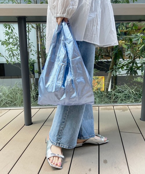 BAGGU（バグー）の「【BAGGU(バグゥ)】メタリックBABY（エコバッグ/サブバッグ・レディース・ライトブルー/ライトピンク/ピンク・0）」の2枚目の写真