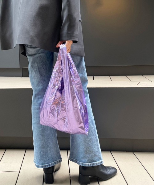BAGGU（バグー）の「【BAGGU(バグゥ)】メタリックBABY（エコバッグ/サブバッグ・レディース・ライトブルー/ライトピンク/ピンク・0）」の5枚目の写真