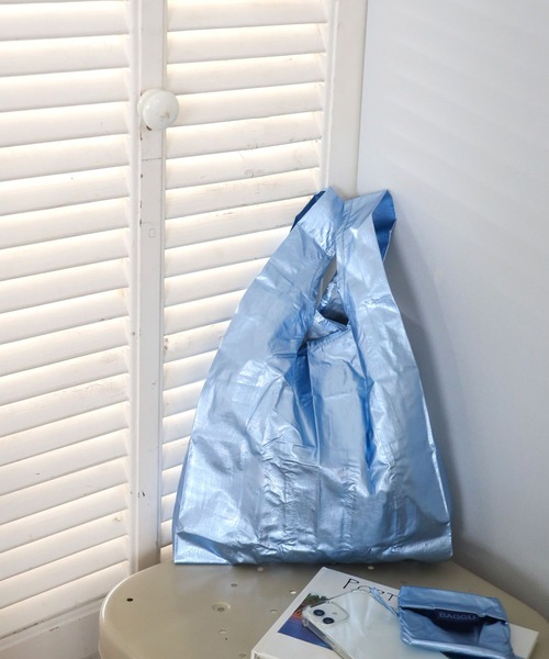 BAGGU（バグー）の「【BAGGU(バグゥ)】メタリックBABY（エコバッグ/サブバッグ・レディース・ライトブルー/ライトピンク/ピンク・0）」の8枚目の写真