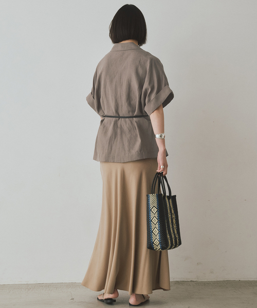 セットアップ対応可》リネン混ハーフスリーブジャケット（その他