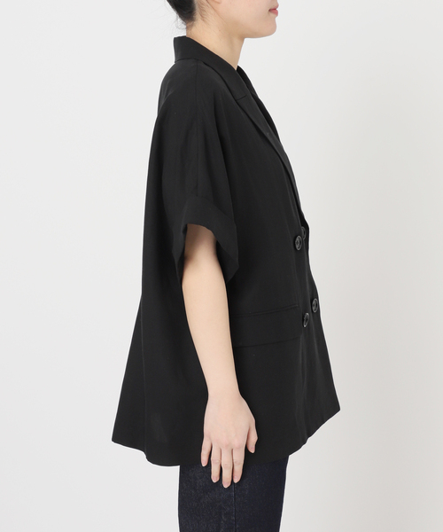 SLOBE IENA(スローブイエナ)の「《セットアップ対応可》リネン混ハーフスリーブジャケット(その他アウター・レディース・ブラック/カーキ・38/36)」の7枚目の写真