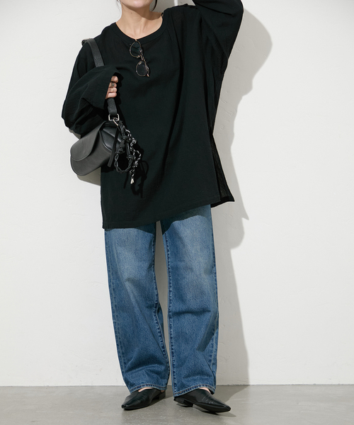 JOURNAL STANDARD（ジャーナルスタンダード）の「《追加》ソフトガーゼ2WAYビッグプルオーバー（シャツ/ブラウス・レディース・ブラック/ホワイト・FREE）」の22枚目の写真