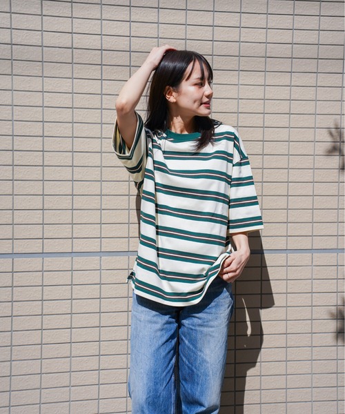 many men many mind(メニーメンメニーマインド)の「MANYMENMANYMINDS / マルチボーダー半袖Tシャツ(Tシャツ/カットソー・メンズ・ホワイト/グレー/チャコールグレー・MEDIUM/LARGE/X-LARGE)」の1枚目の写真