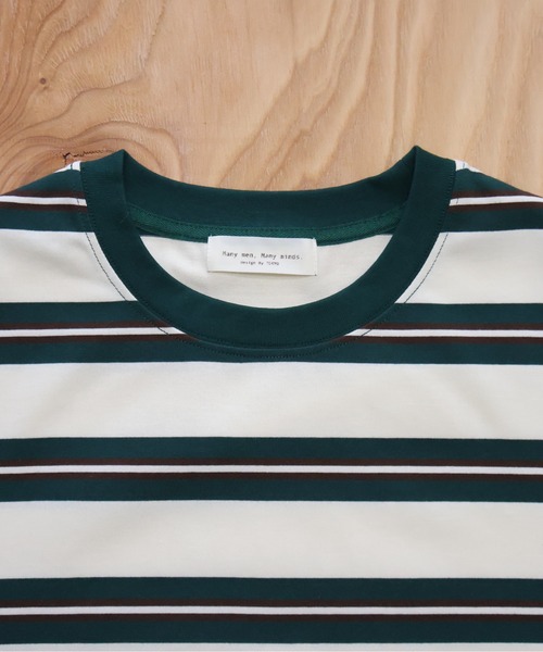 many men many mind(メニーメンメニーマインド)の「MANYMENMANYMINDS / マルチボーダー半袖Tシャツ(Tシャツ/カットソー・メンズ・ホワイト/グレー/チャコールグレー・MEDIUM/LARGE/X-LARGE)」の11枚目の写真