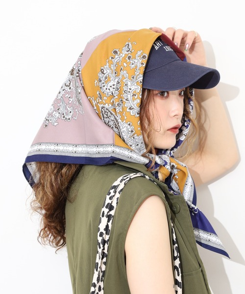 FUNALIVE(ファンアライブ)の「Craig トレンド柄デザインスカーフ/マルチWAY ビッグスカーフ 大判スカーフ(バンダナ/スカーフ・レディース・ホワイト系/ブラック/グレー系/ブルー/グレー/アイボリー/オレンジ/マスタード/ベージュ/ブラック系/ベージュ系/レッド/ブラック系1/ホワイト・F)」の12枚目の写真
