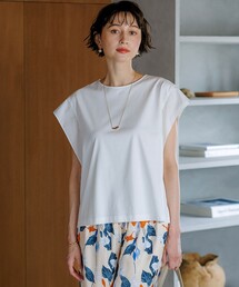 スムースデザイン タフタスリーブ カットソー