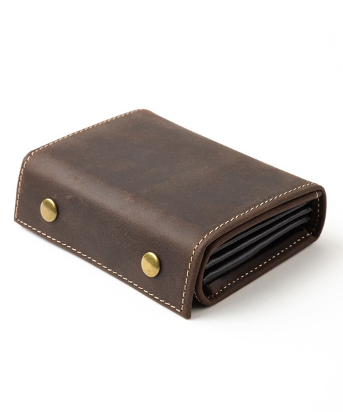 クレイジーホースレザー 二つ折り財布 箱型 本革（財布）｜亀登鞄