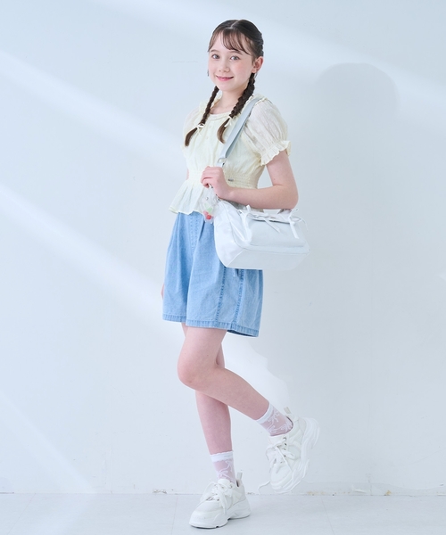 mezzo piano Junior(メゾピアノジュニア)の「リボン柄シアーソックス(ソックス/靴下・キッズ・オフホワイト/ブラック・S(22-25cm))」の10枚目の写真