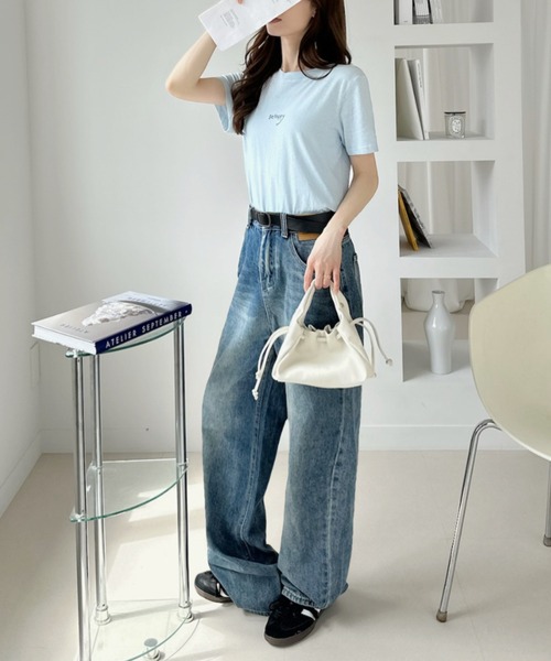Ada.（エイダ）の「ミニロゴ レタリングデザイン 半袖Ｔシャツ（Tシャツ/カットソー・レディース・ネイビー/ブルー/ホワイト・FREE）」の21枚目の写真