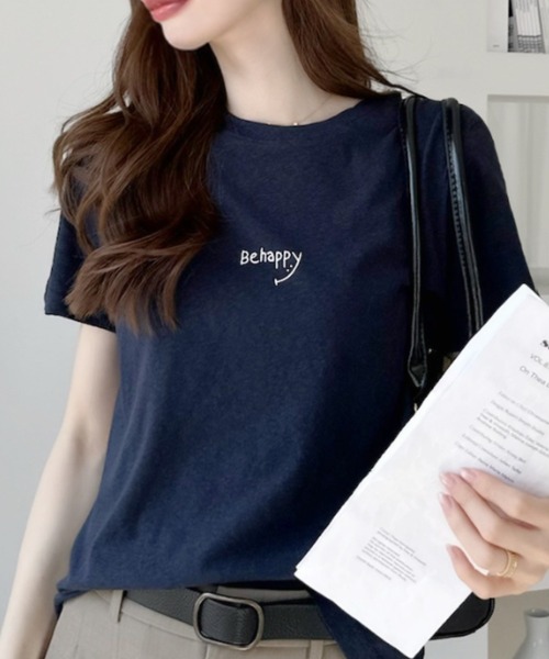 Ada.（エイダ）の「ミニロゴ レタリングデザイン 半袖Ｔシャツ（Tシャツ/カットソー・レディース・ネイビー/ブルー/ホワイト・FREE）」の14枚目の写真