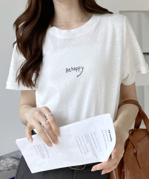 Ada.（エイダ）の「ミニロゴ レタリングデザイン 半袖Ｔシャツ（Tシャツ/カットソー・レディース・ネイビー/ブルー/ホワイト・FREE）」の7枚目の写真