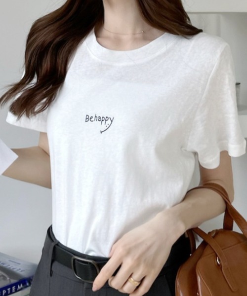 Ada.（エイダ）の「ミニロゴ レタリングデザイン 半袖Ｔシャツ（Tシャツ/カットソー・レディース・ネイビー/ブルー/ホワイト・FREE）」の4枚目の写真