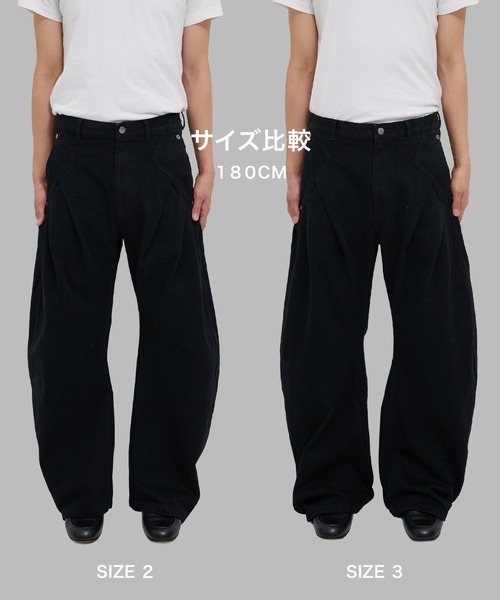CONZ(コンズ)の「all black curve denim (mens)/オールブラック/レザーパッチ/バレルレッグシルエット/NVRFRGT(デニムパンツ・メンズ・ブラック・4/3/2/1)」の13枚目の写真