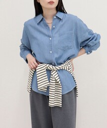 fredy emue | コットンボイルシアーデニムシャツ(シャツ/ブラウス)