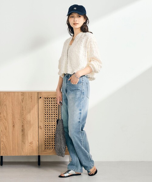 fredy emue（フレディエミュ）の「シアーレースZIPブルゾン（ブルゾン・レディース・オフホワイト/ブラック・38）」の17枚目の写真