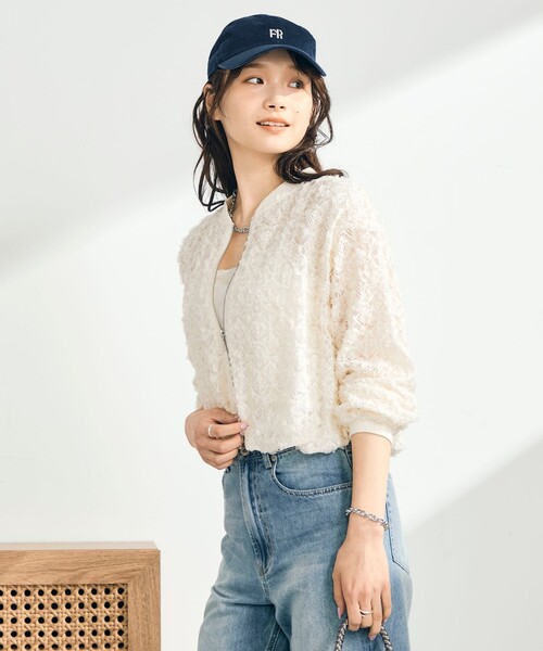 fredy emue（フレディエミュ）の「シアーレースZIPブルゾン（ブルゾン・レディース・オフホワイト/ブラック・38）」の22枚目の写真