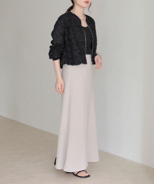 fredy emue（フレディエミュ）の「シアーレースZIPブルゾン（ブルゾン・レディース・オフホワイト/ブラック・38）」の7枚目の写真