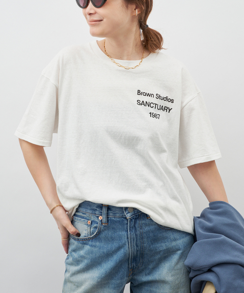 Deuxieme Classe（ドゥーズィエムクラス）の「追加【BRAWN/ブラウン】 LOGO Tシャツ（Tシャツ/カットソー・レディース・ブラック/ホワイト・FREE）」の12枚目の写真