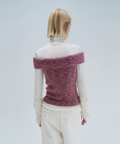 DIAGONAL（ダイアゴナル）の「BRUSHED OFF SHOULDER KNIT (purple)（ニット/セーター・レディース・その他・FREE）」の3枚目の写真