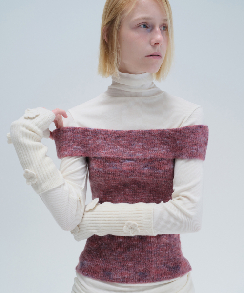 DIAGONAL（ダイアゴナル）の「BRUSHED OFF SHOULDER KNIT (purple)（ニット/セーター・レディース・その他・FREE）」の4枚目の写真