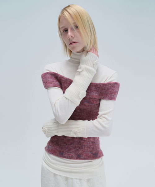 DIAGONAL（ダイアゴナル）の「BRUSHED OFF SHOULDER KNIT (purple)（ニット/セーター・レディース・その他・FREE）」の6枚目の写真