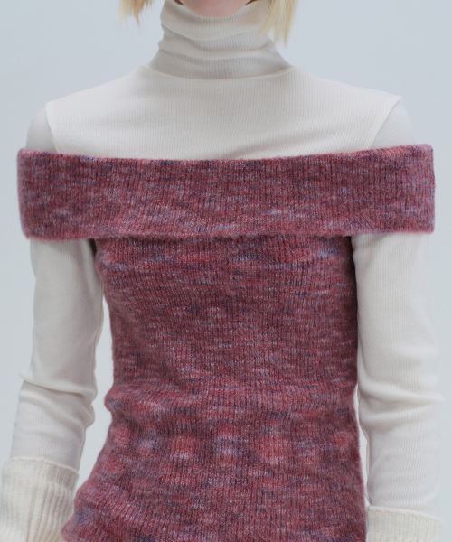 DIAGONAL（ダイアゴナル）の「BRUSHED OFF SHOULDER KNIT (purple)（ニット/セーター・レディース・その他・FREE）」の7枚目の写真