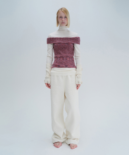 DIAGONAL（ダイアゴナル）の「BRUSHED OFF SHOULDER KNIT (purple)（ニット/セーター・レディース・その他・FREE）」の9枚目の写真