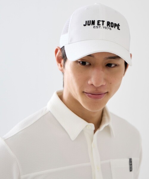 JUN&ROPE'（ジュンアンドロペ）の「ロゴ入りサイドバックメッシュキャップ（キャップ・メンズ・ホワイト/ブラック・FREE）」の3枚目の写真