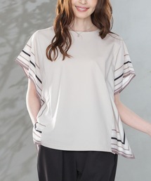 【美冷・接触冷感・UVカット・遮熱】袖スカーフ柄トップス