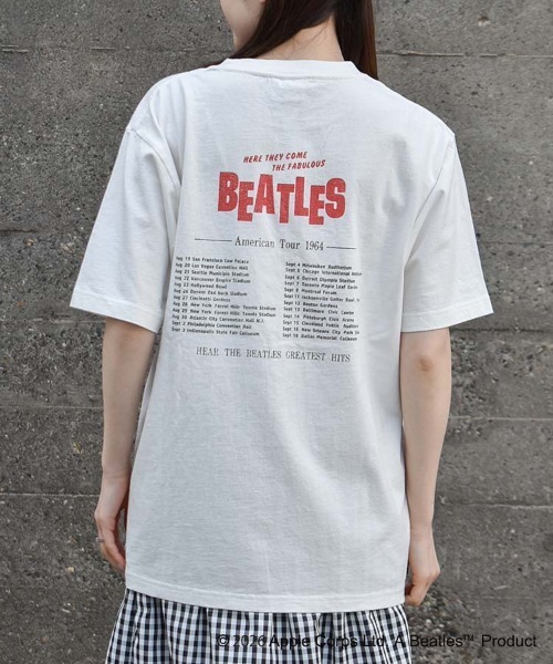 The Beatles(ザビートルズ)の「THE BEATLESツアープリントTシャツ(Tシャツ/カットソー・レディース・ホワイト/チャコール/ブルー・M/L)」の7枚目の写真
