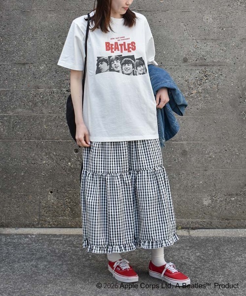 The Beatles(ザビートルズ)の「THE BEATLESツアープリントTシャツ(Tシャツ/カットソー・レディース・ホワイト/チャコール/ブルー・M/L)」の10枚目の写真