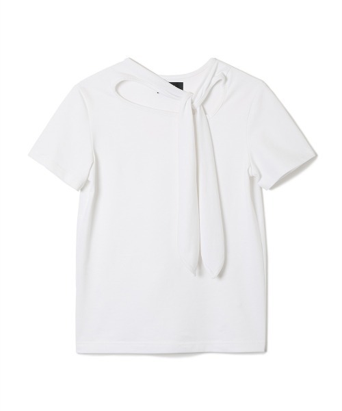soduk(スドーク)の「【soduk】26SS新作 ribbon t-shirt / リボンTシャツ(Tシャツ/カットソー・レディース・White/ピンク/ブラック系・ONE SIZE)」の10枚目の写真