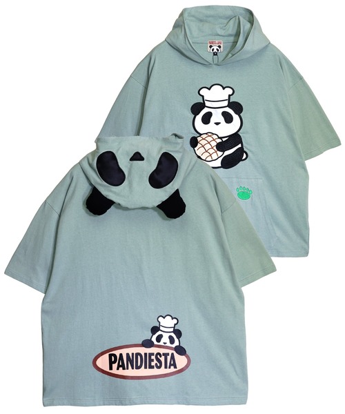 PANDIESTA（パンディエスタ）の「メロンパンダさん なりきりパーカー(M2)（パーカー・メンズ・ホワイト/ミント/ブラック・M/L/XL）」の3枚目の写真